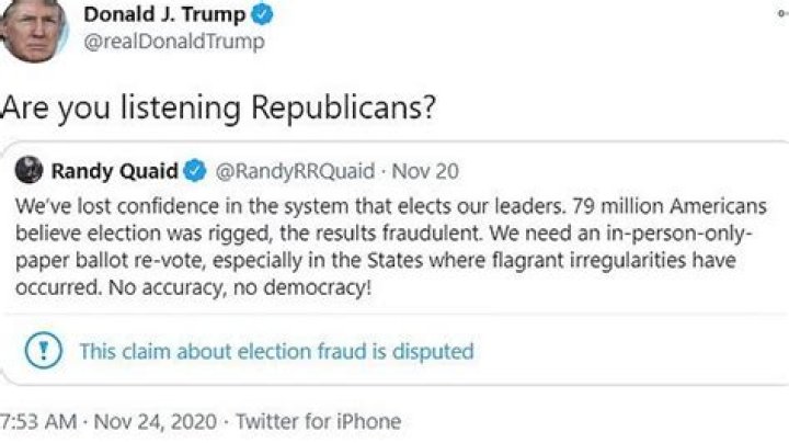 Donald Trump Mocked For Retweeting Randy Quaid’s Message About ‘Rigged’ Election