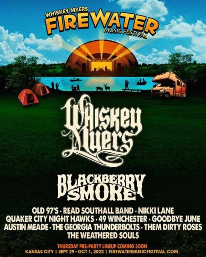 Whiskey Myers Firewater Music Festival Returns With Blackberry Smoke, Old 97’s, and More